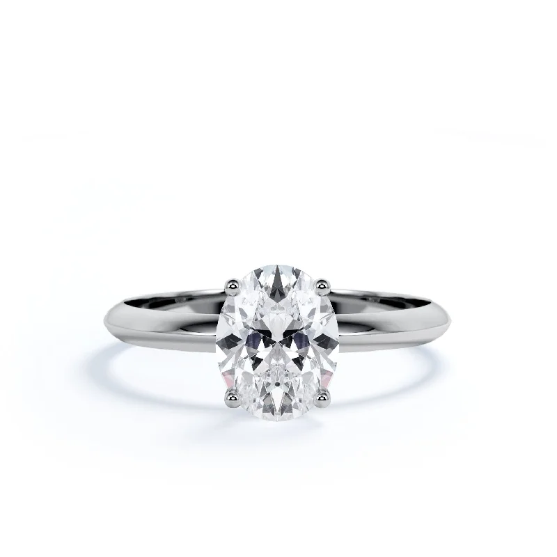 Lumin'e 4 prongs Natural Oval cut Diamond Engagement Ring