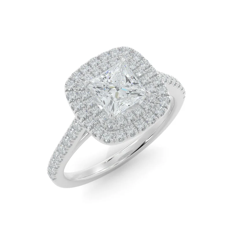 Sole Accent Diamonds Natural Princess  Diamond Engagement Ring