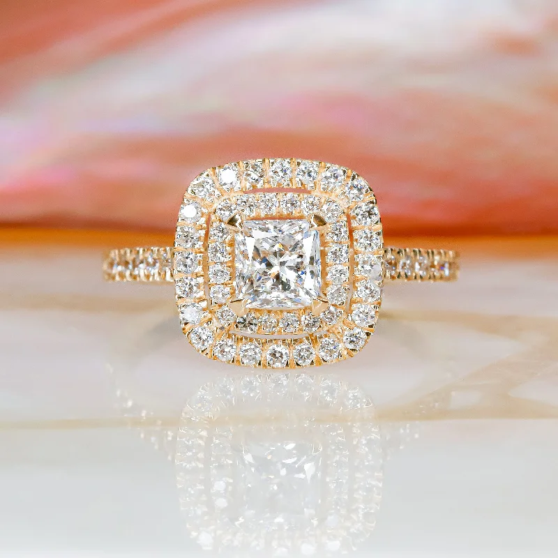 Sole Accent Diamonds Natural Princess  Diamond Engagement Ring