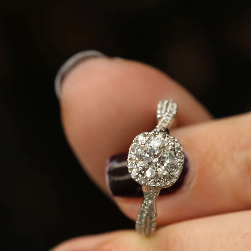 Suriya Twisted Natural Round cut Diamond Engagement Ring