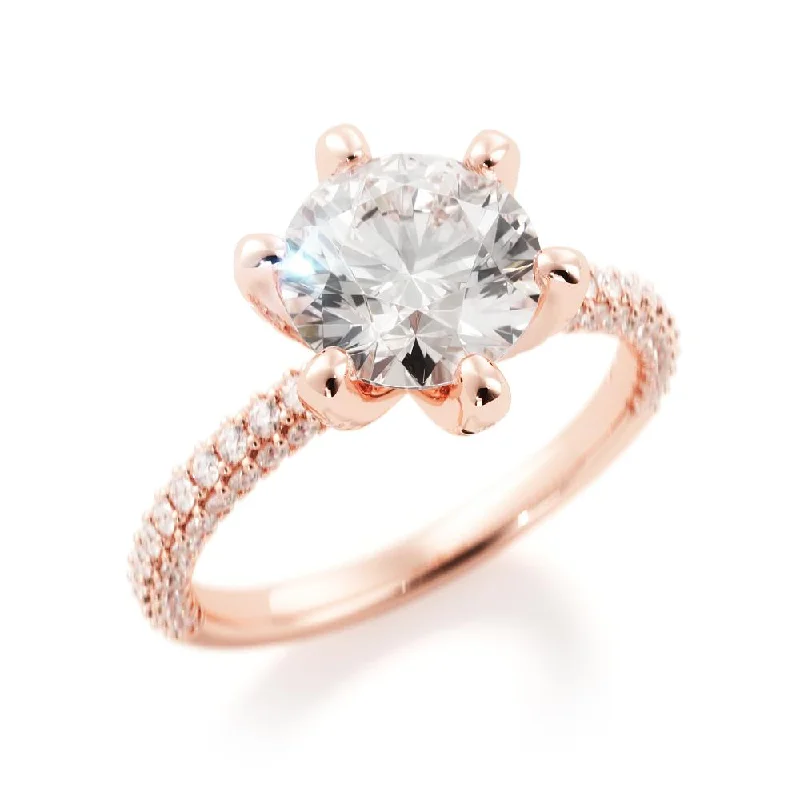 Light Muse Accent Diamonds Natural Round  Diamond Engagement Ring