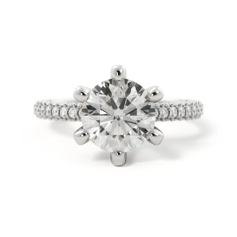 Light Muse Accent Diamonds Natural Round  Diamond Engagement Ring