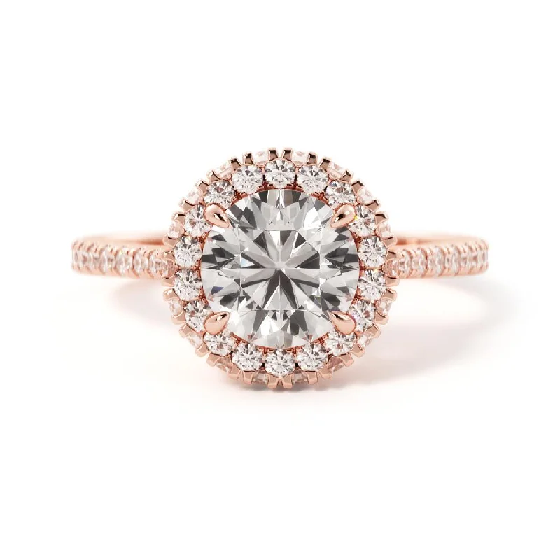 Sonce decorative Natural Round  Diamond Engagement Ring