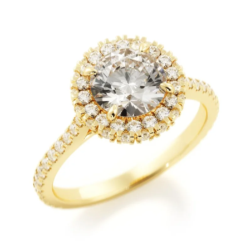 Sonce decorative Natural Round  Diamond Engagement Ring