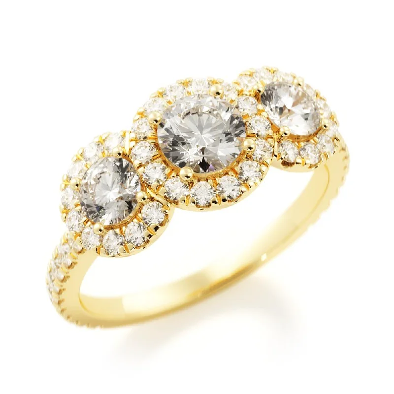 Light Source Halo Natural Round  Diamond Engagement Ring