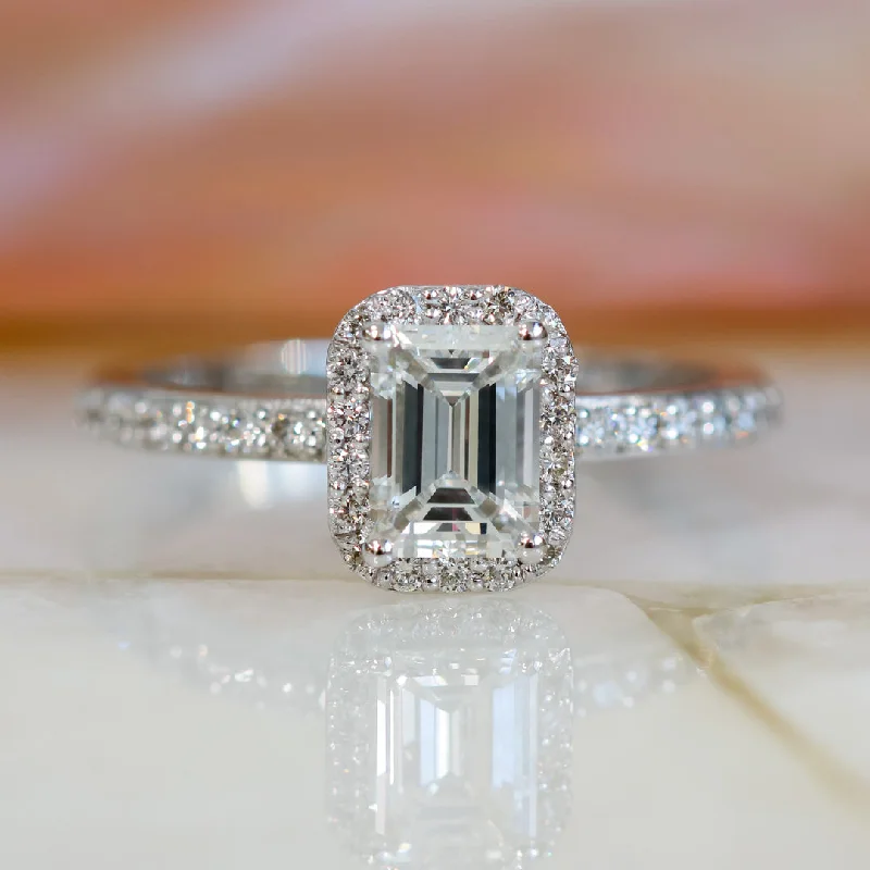 Dim Light - Natural Emerald Cut  Diamond Engagement Ring