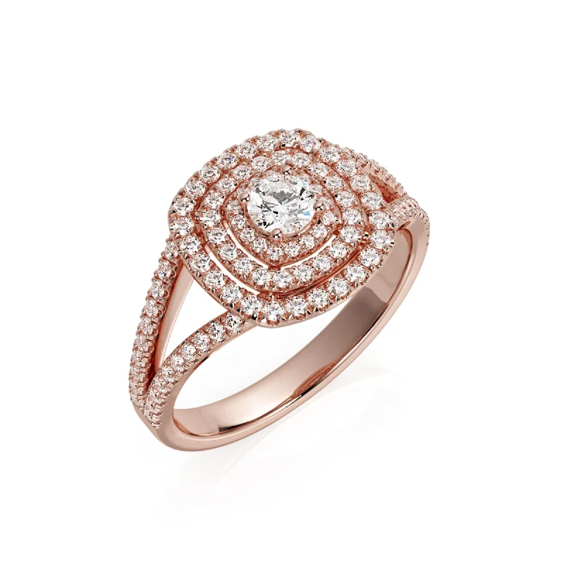 Jua Accent Diamonds Natural Round  Diamond Engagement Ring