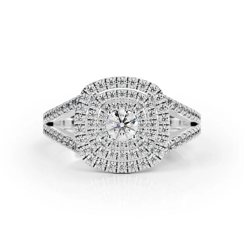 Jua Accent Diamonds Natural Round  Diamond Engagement Ring