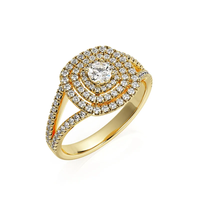 Jua Accent Diamonds Natural Round  Diamond Engagement Ring