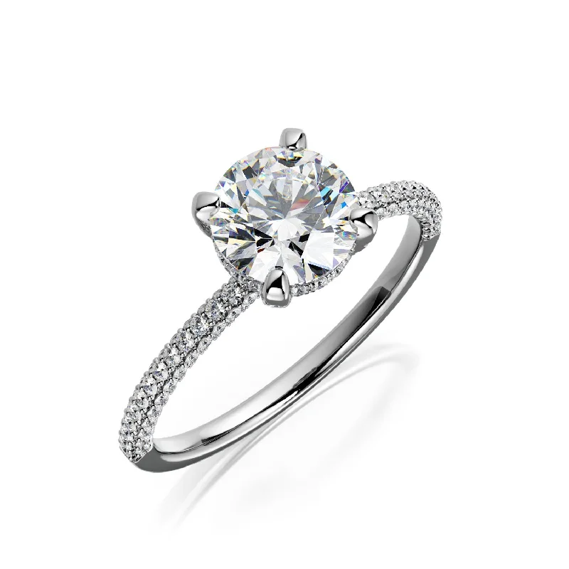 Ha-Neul 3-row band Natural Round Cut Diamond Engagement Ring