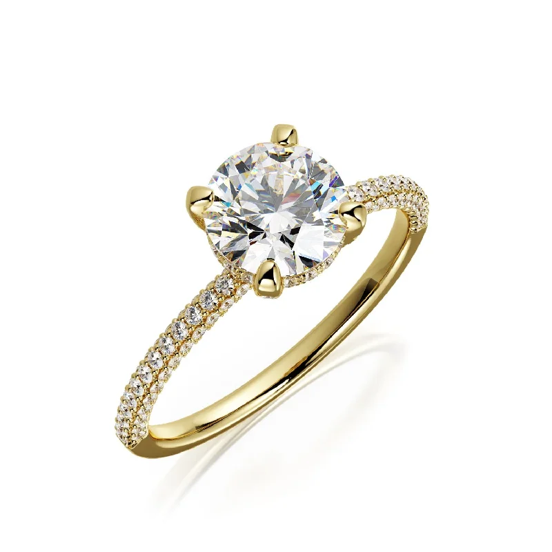 Ha-Neul 3-row band Natural Round  Diamond Engagement Ring