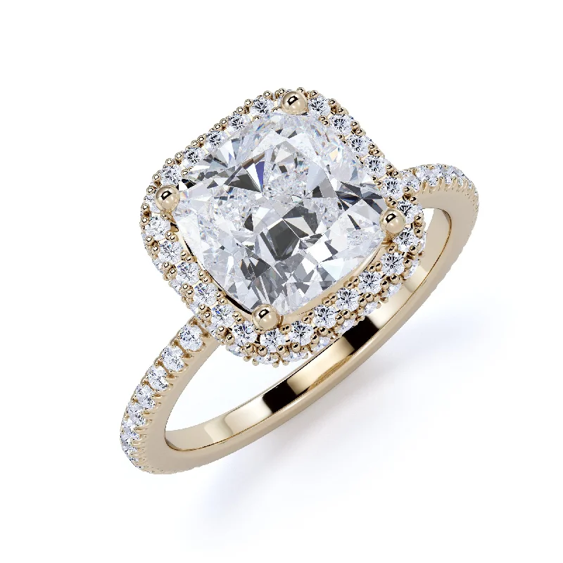 Ljus Cushion Halo Natural Cushion cut Diamond Engagement Ring