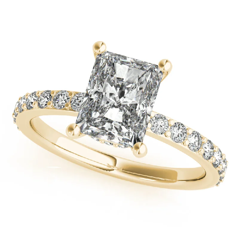 Allegra Radiant Cut Diamond Bridge Engagement Ring Setting