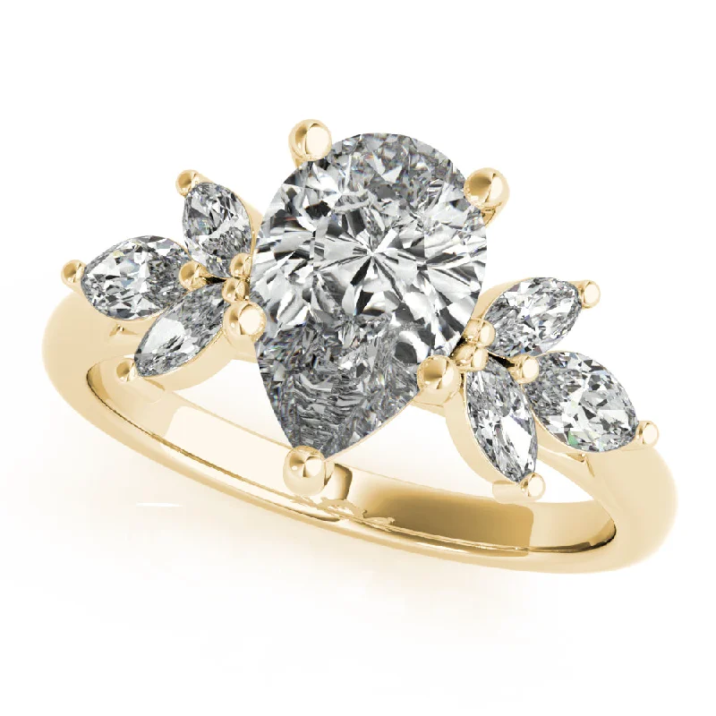 April Pear Shaped Diamond Engagement Ring Setting