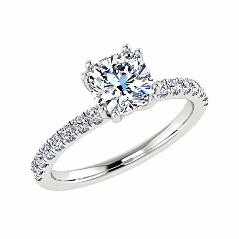 Cushion Diamond Double Prong Setting 18K Gold (0.22 ct.tw.)