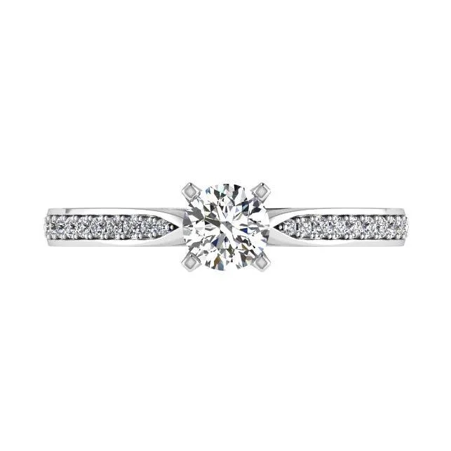 Round Diamond Engagement Ring with Side Stones (0.12 ct. tw)