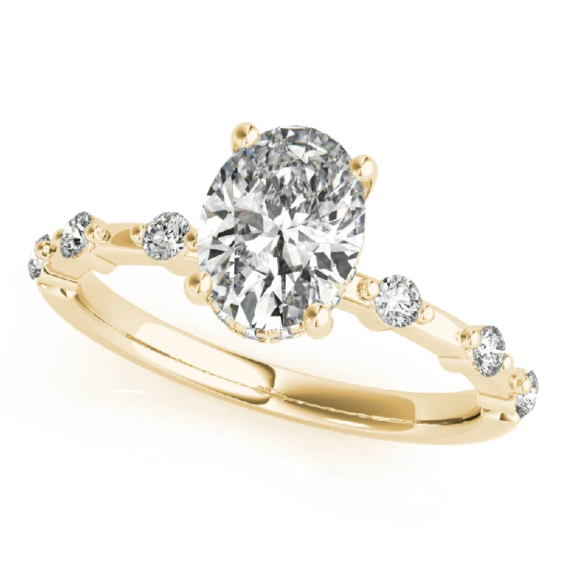 Dottie Oval Diamond Engagement Ring Setting (with Hidden Halo)