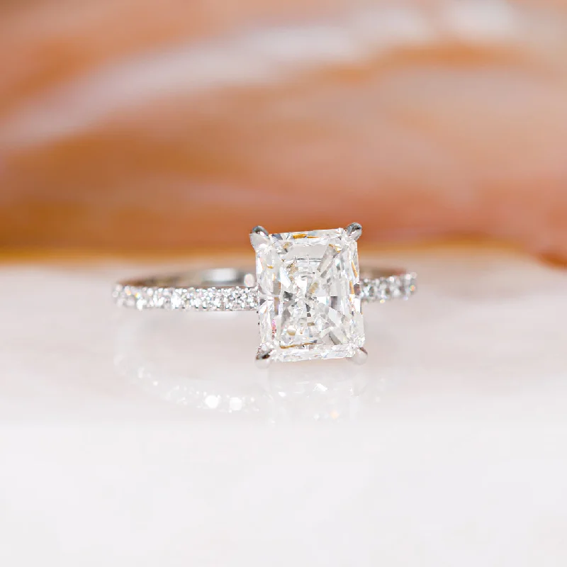 Evening Light - 2.3 Carat Natural Radiant Cut Diamond Engagement Ring