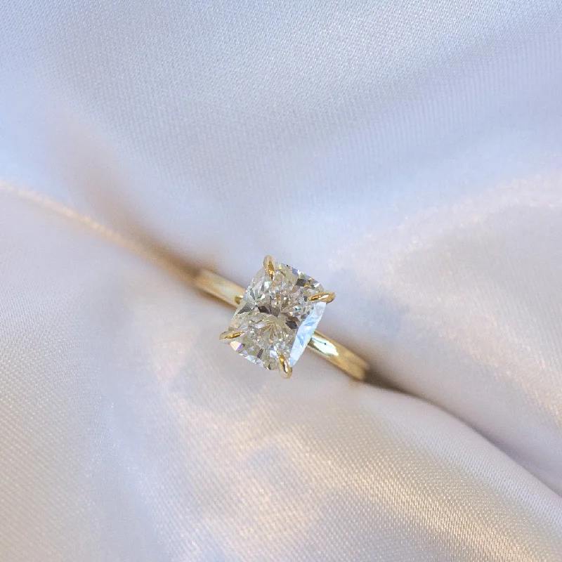 Elora | Elongated Cushion Cut Solitaire Diamond Engagement Ring