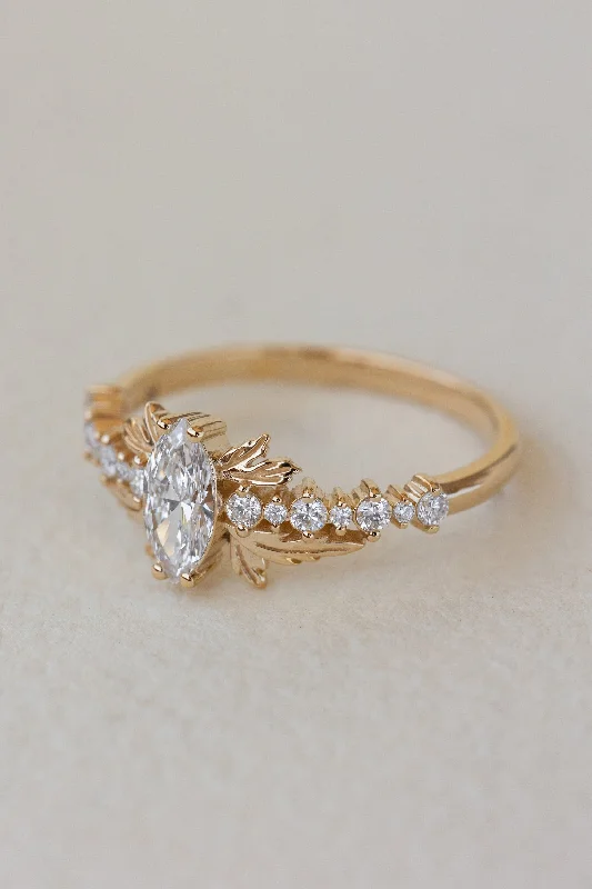 Lab grown diamond engagement ring with diamonds / Verbena