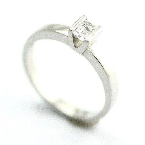 Platinum Flawless Emerald Cut Diamond Engagement Ring 0.40ct