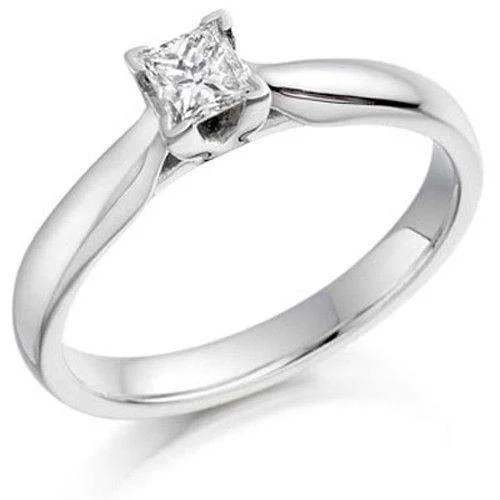 0.25ct Princess Cut Diamond Engagement Ring - Various Metals Available - EN65P25