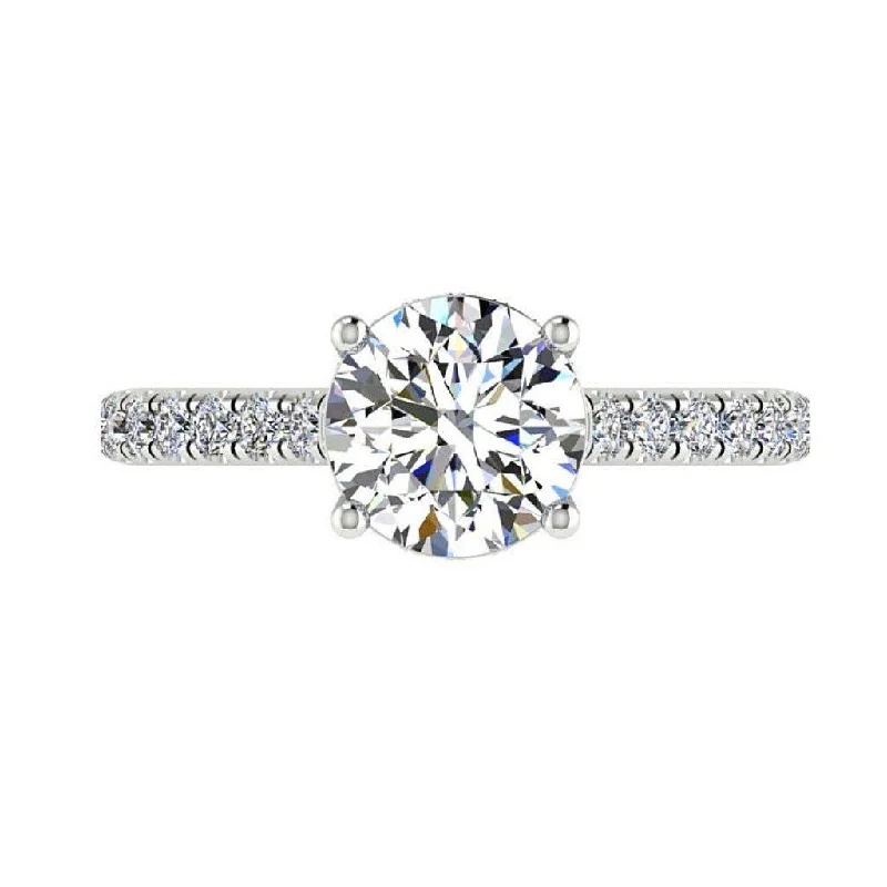 Round Diamond Engagement Ring 18K Gold Setting (1.07 ct. tw)