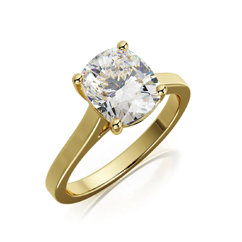 Candlelit 4 Prongs Natural Cushion  Diamond Engagement Ring