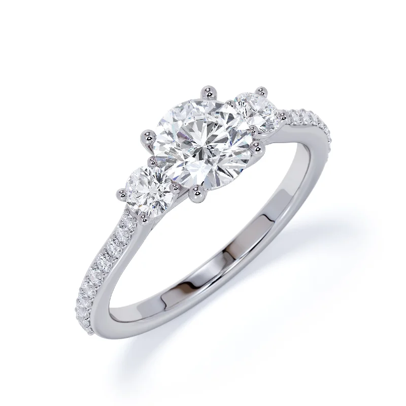 Sonne Accent Diamonds Natural Round  Diamond Engagement Ring