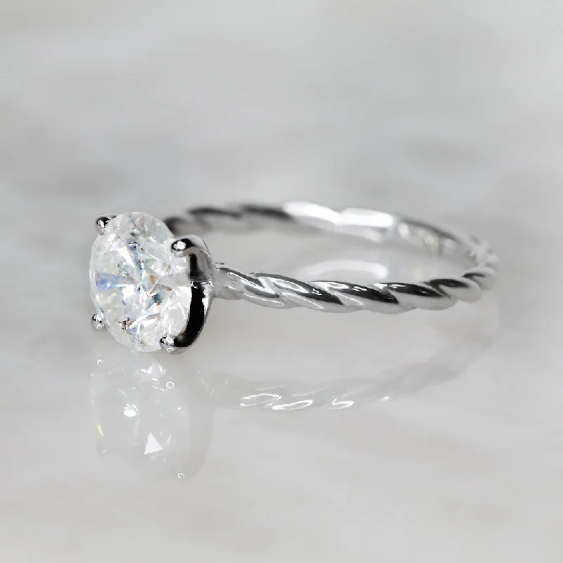 Firefly Glow twisted Shank Natural Round Cut Diamond Engagement Ring