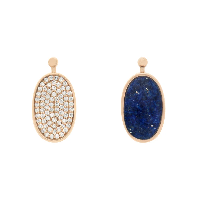 Oval Lozenge with Lapis and Pave Diamond