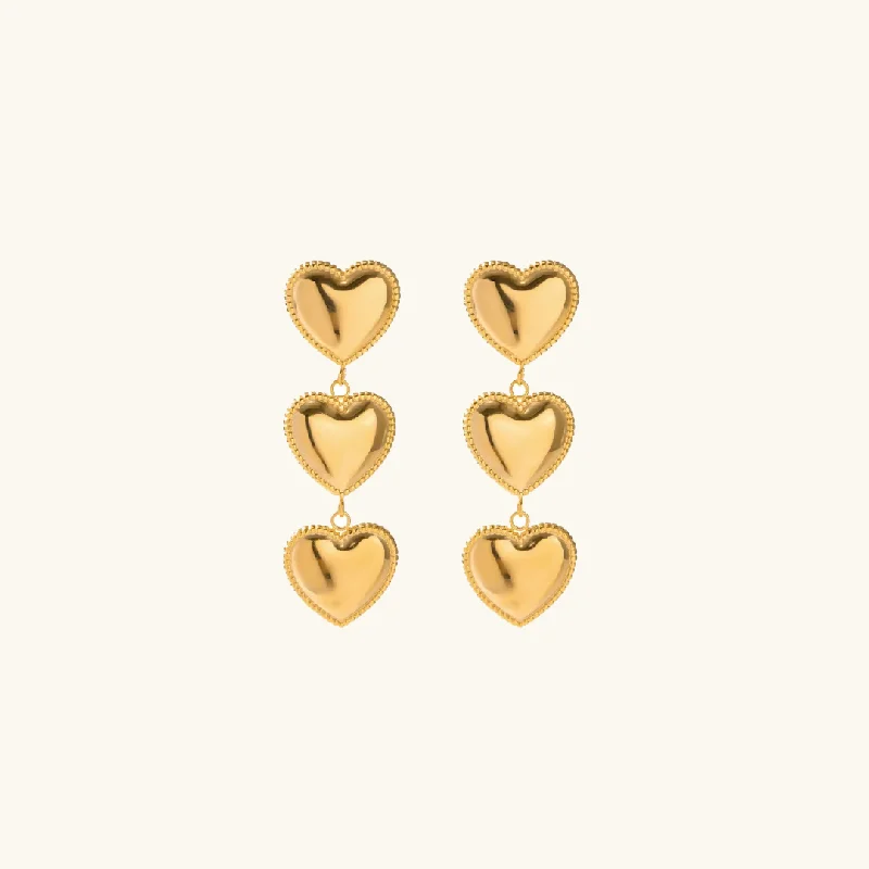 Aimee Gold Heart Earrings