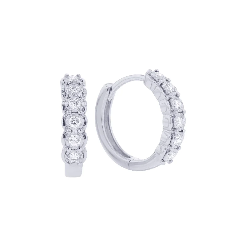 Alberta Huggie Diamond Hoop Earrings