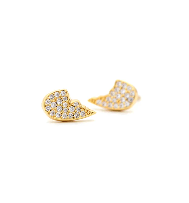 Broken Heart Diamond Studs