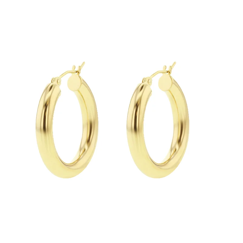 Classic Gold Hoop Earrings - 4x25MM