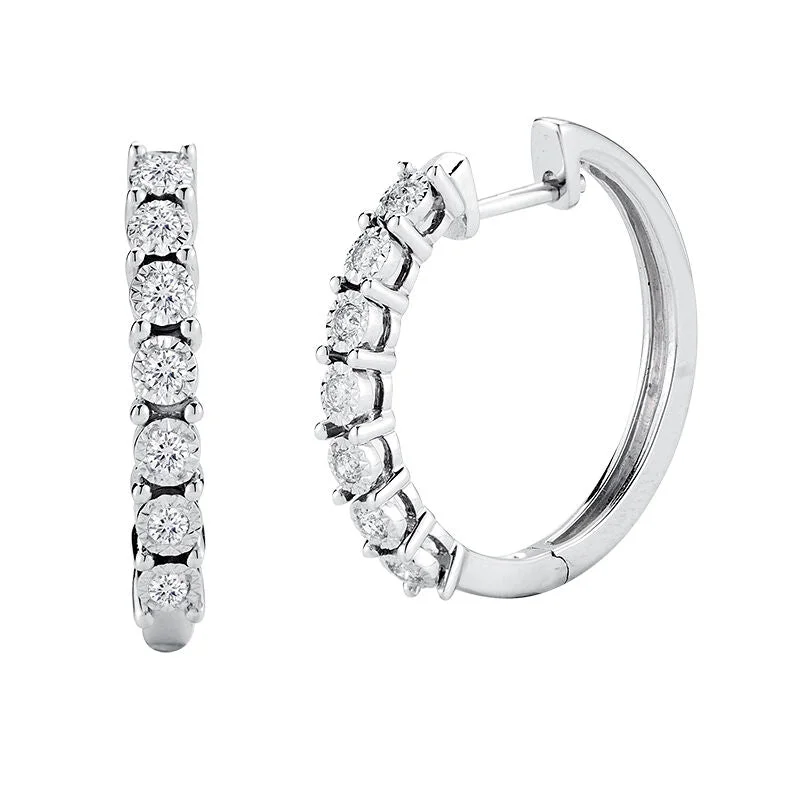 Classic Mirage Diamond Hoop Earrings 1/5ct