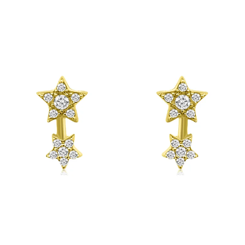 Double Diamond Star Studs