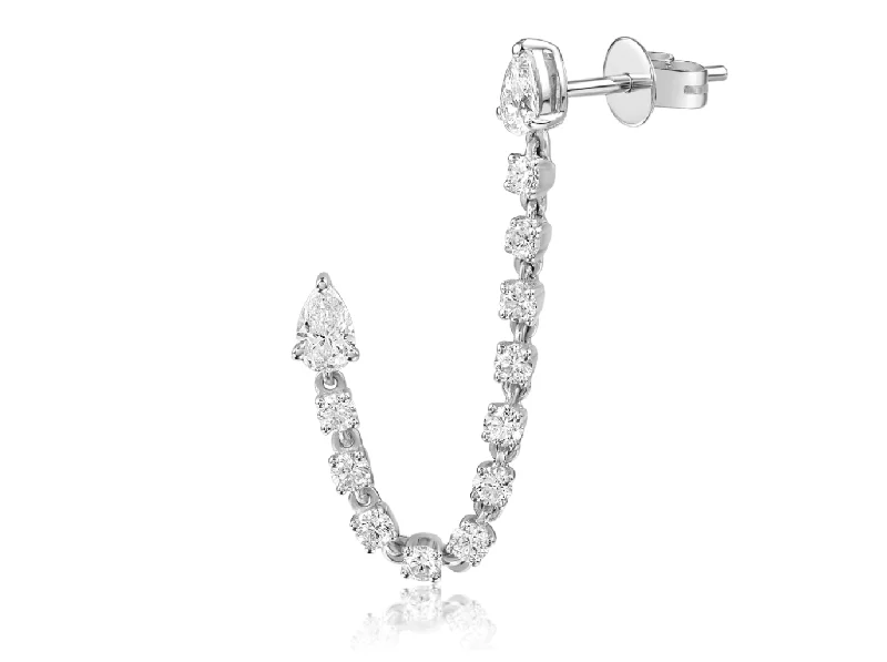 Double Pear Drop Diamond Earring