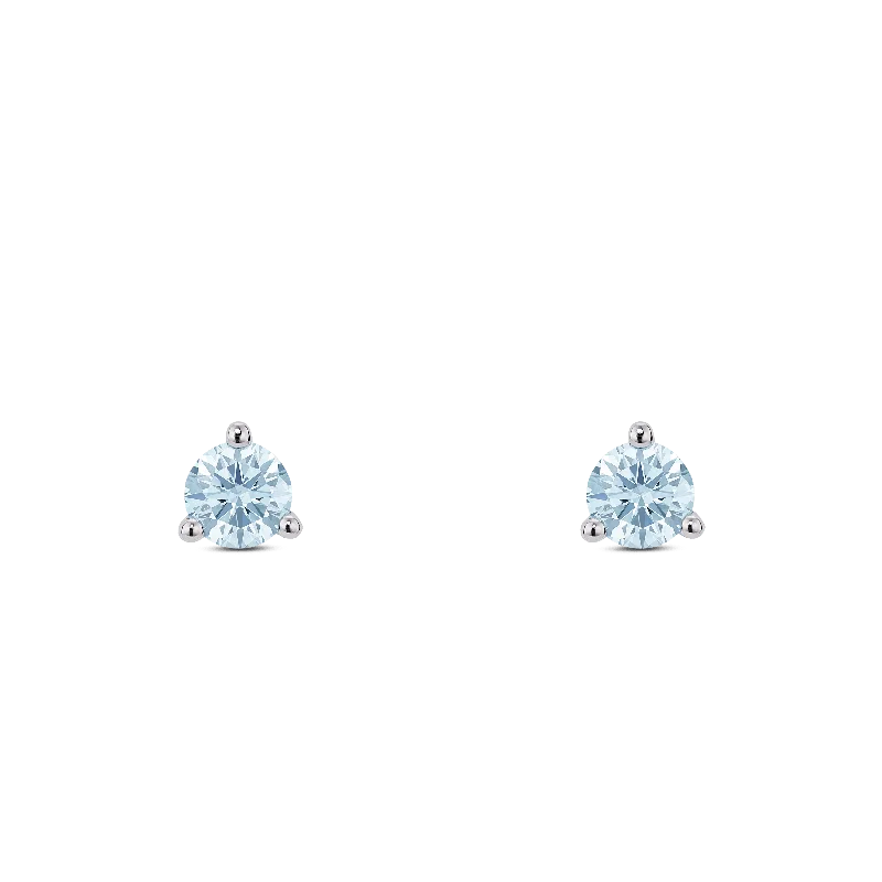 The Blue Mini Round Brilliant Solitaire Studs