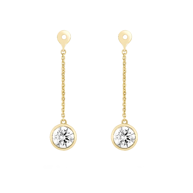 The Bezel Solitaire Ear Jackets