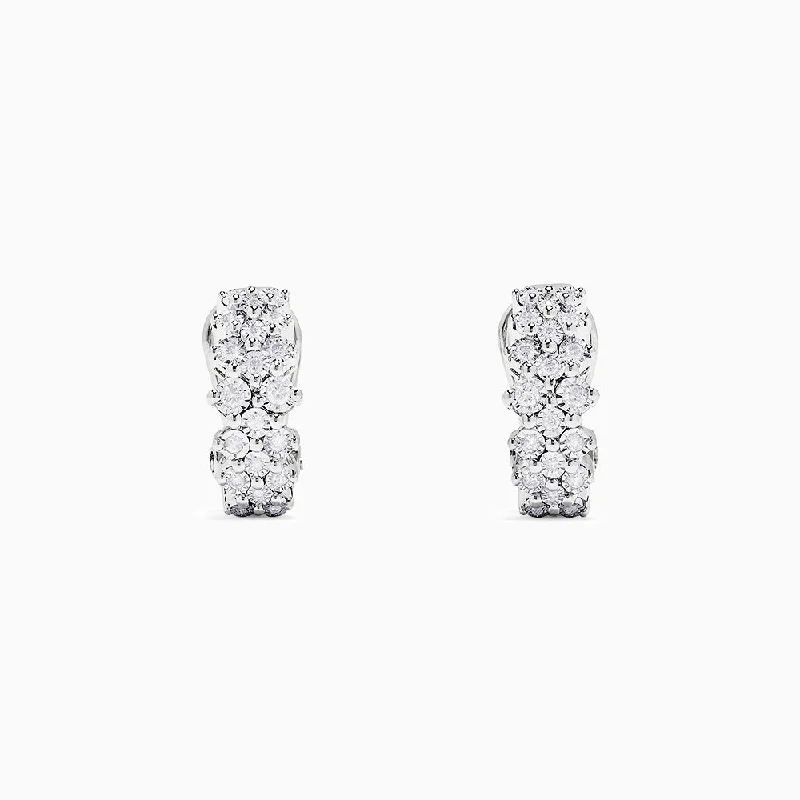 925 Sterling Silver Diamond Earrings, 0.33 TCW