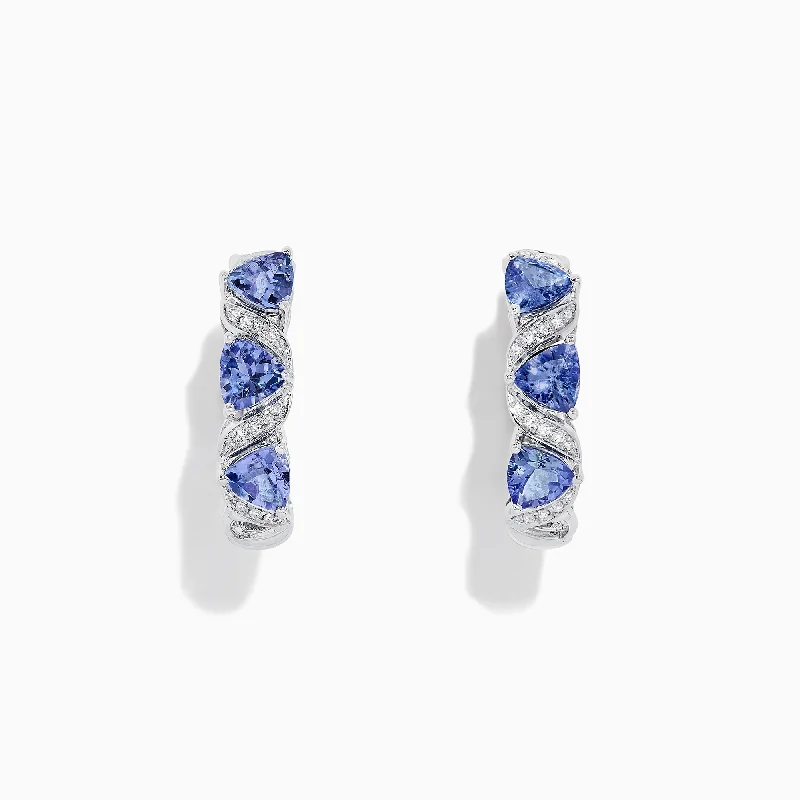 Nahla Siri 14K Gold Tanzanite & Diamond Hoop Earrings, 2.43 TCW