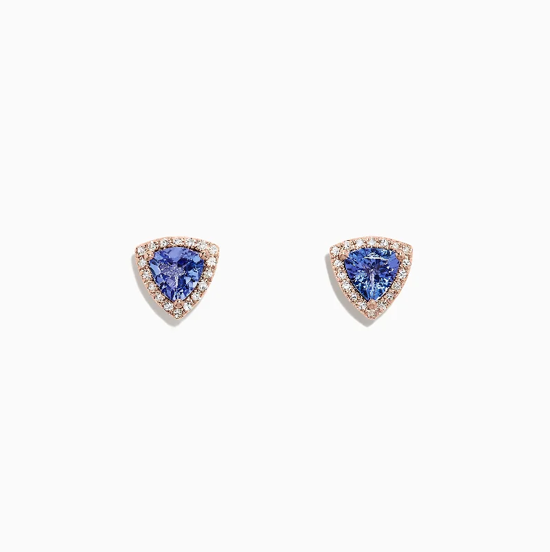 Nahla Siri 14K Rose Gold Tanzanite & Diamond Earrings, 1.19 TCW