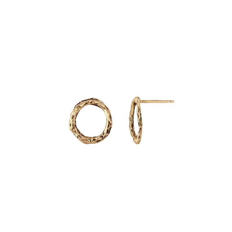 Extra Small Open Circle 14K Gold Stud