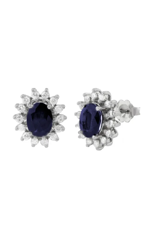 Gemma Royalty Sapphire and Diamond Earrings, 3.54 TCW