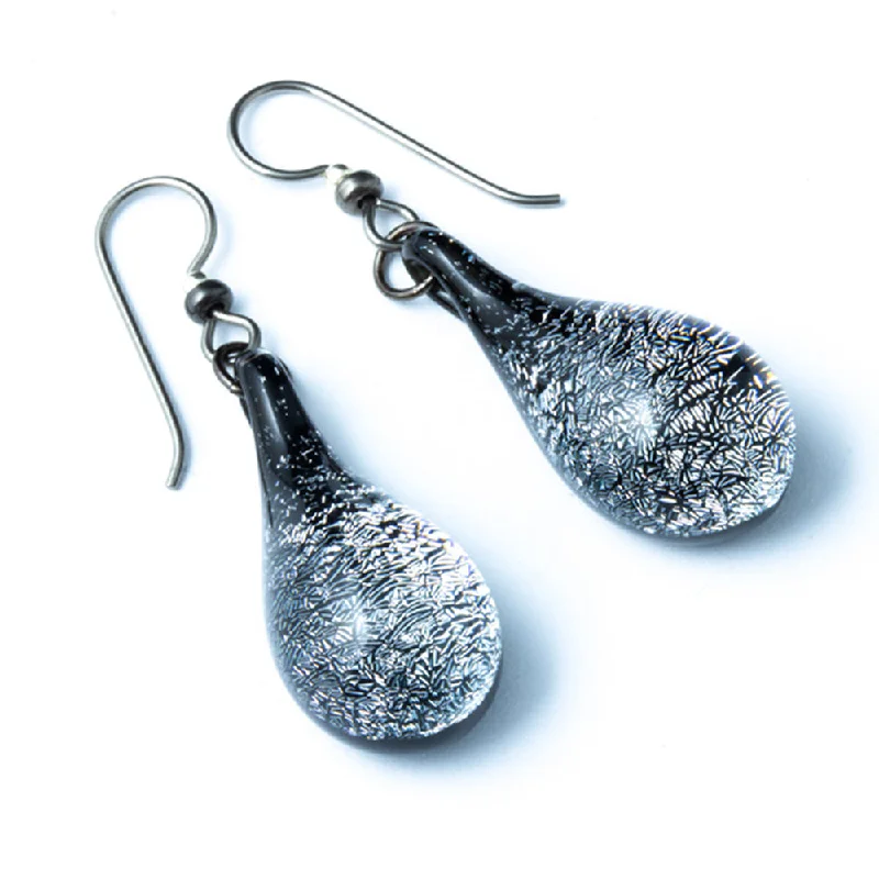 Dichroic Glass Earrings - Diamond