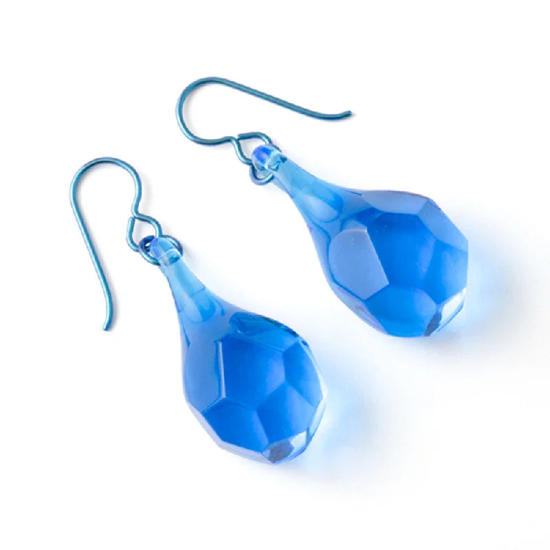 Simple Bling Glass Earrings - Ocean