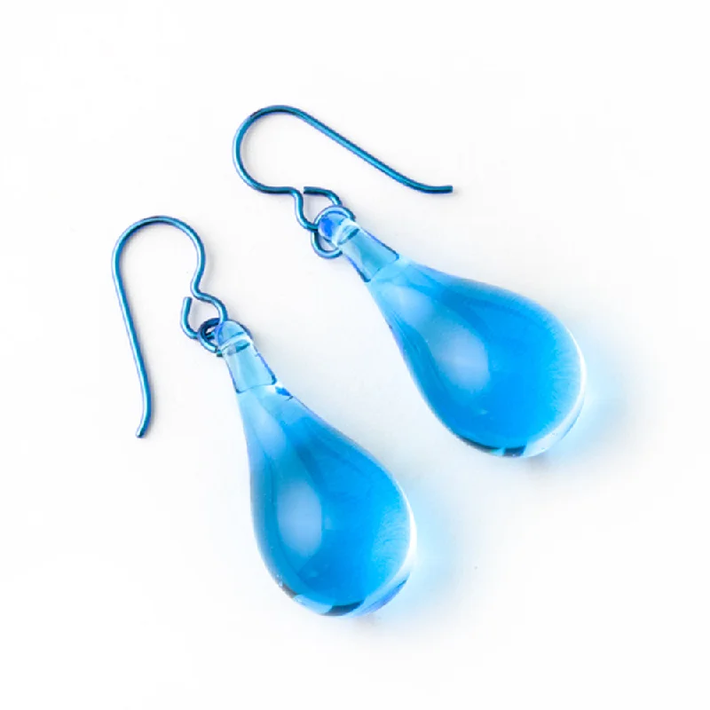 Simple Glass Earrings - Ocean