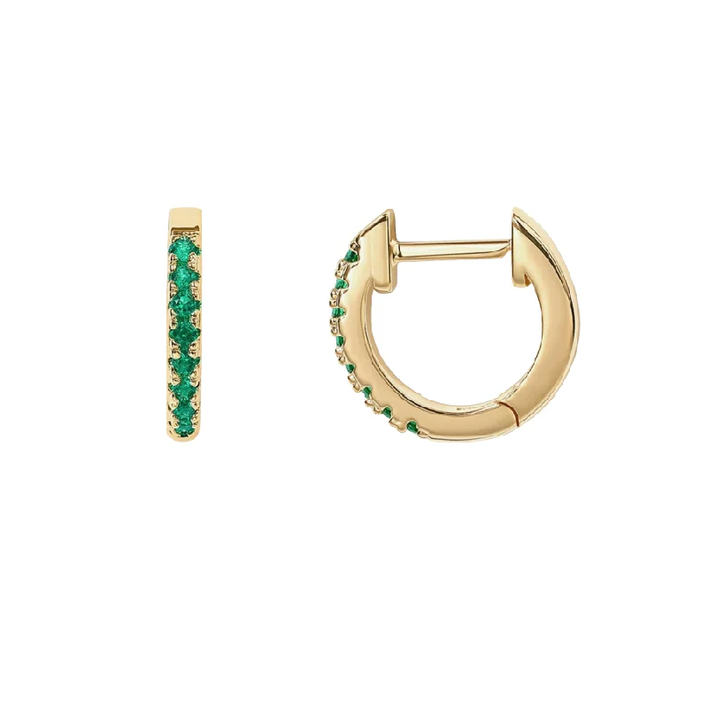 Green Mini Pave Ear Huggies