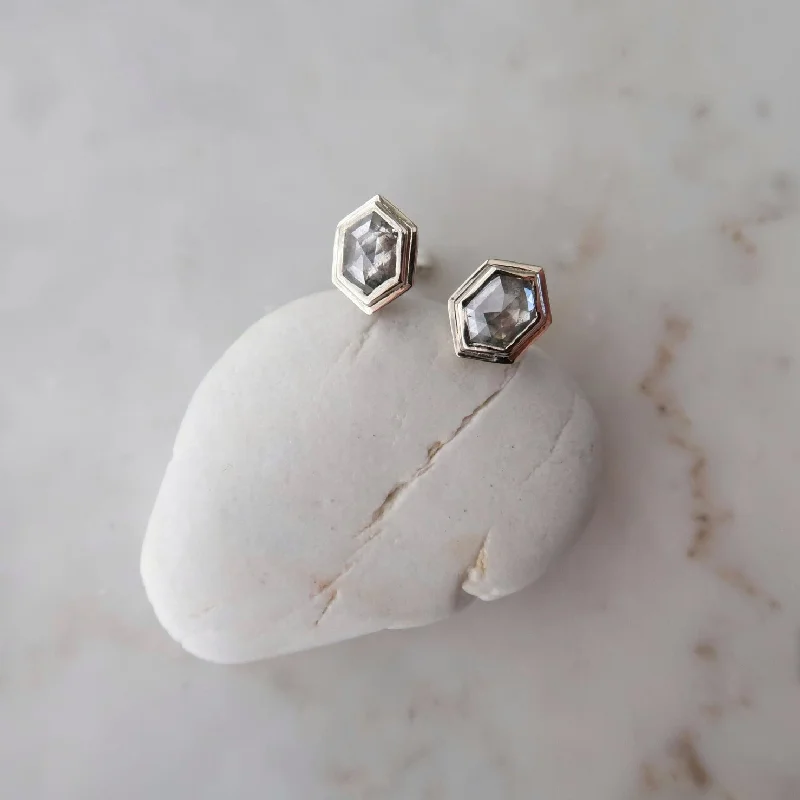 Hexagon .95 Ct Diamond Studs